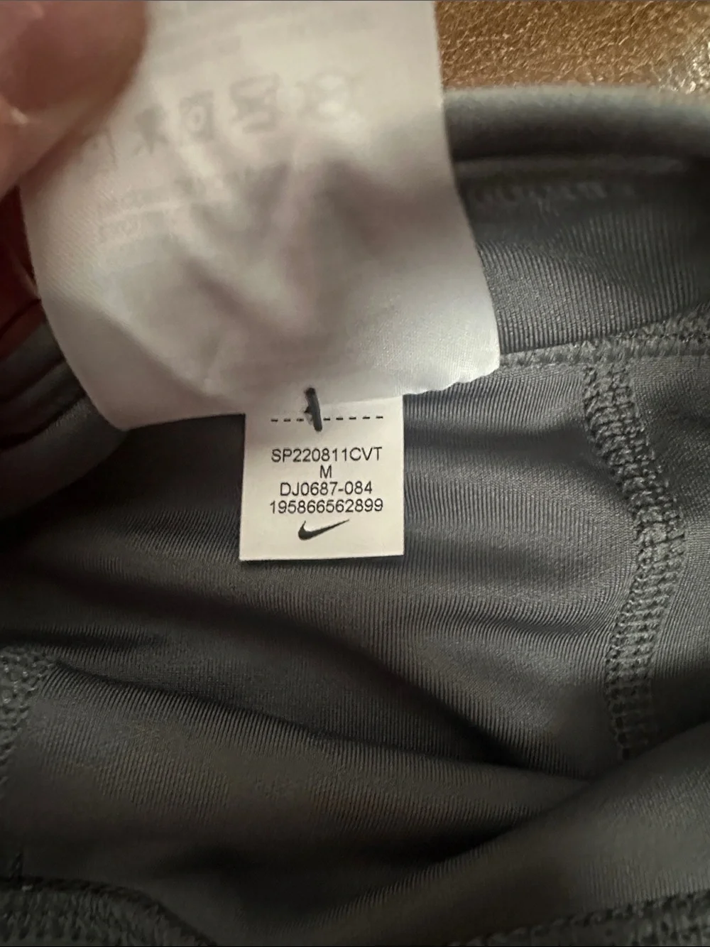 Nike Girls' Gray, White & Pink Colorblock Leggings